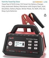 TowerTop 2/10/25 Amp 12V Smart Car Battery Charger