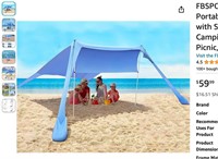 FBSPORT Beach Tent Sun Shelter, Portable Beach