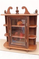 Small Hanging Wood Knickknack Cabinet/Shelf