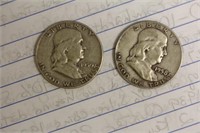 Lot of 2 Franklin Halves