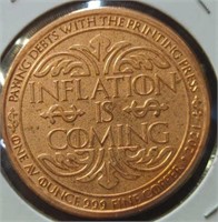 1 oz fine copper coin inflation is coming