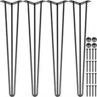 24" Hairpin Table Legs Set of 4, Black