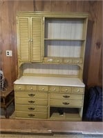 Yellow cabinet, missing drawer