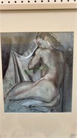 Framed limited edition print of a nude woman,