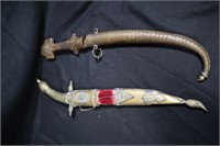 Two Moorish jambiya short swords