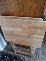 2pc Folding Wood T V  Trays