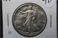 1940 UNC Walking Liberty Silver Half Dollar