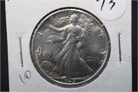 1945 UNC Walking Liberty Silver Half Dollar