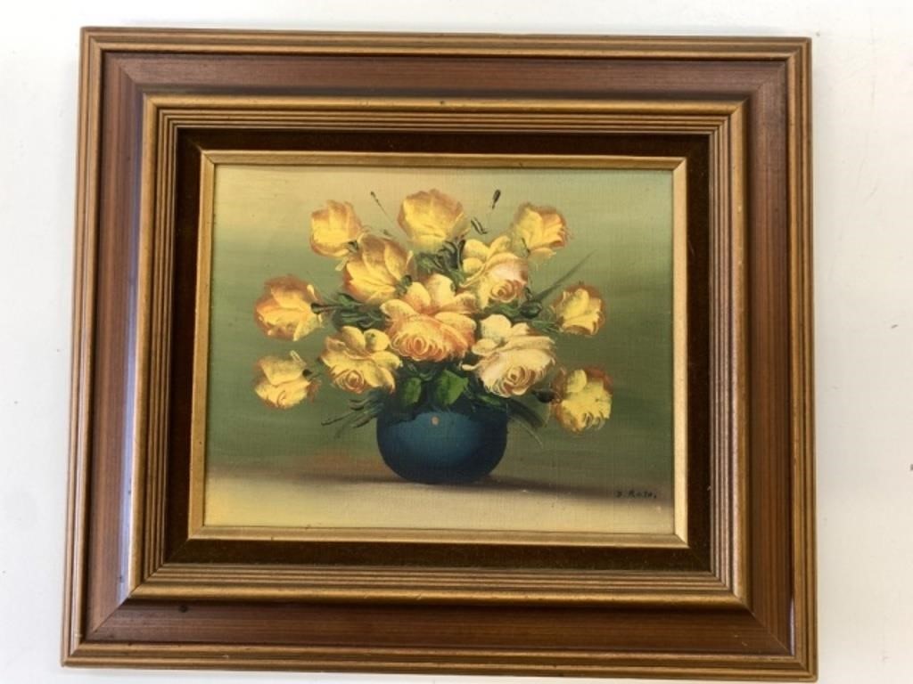 Floral Oil Painting Framed & Signed D. Rosa