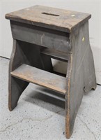 Gray Painted Country Kitchen Stepstool