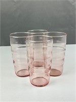 Pink drinking juice glasses