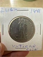2 lires 1941 Vatican coin