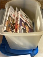 Vintage movies in container with lid