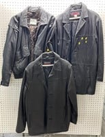 3 Leather Jackets Coats incl Bill Blass