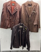 3 Leather Jackets Coats incl Daniel Marcus