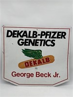 Vintage Single sided metal DeKalb dealer sign