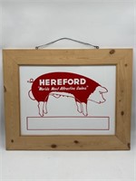 Double sided Hereford pig breeder sign with