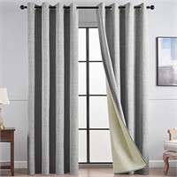 Topfinel Light Grey Eyelet Curtains for Boys