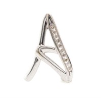 Diamond and 9ct white gold initial "A" pendant