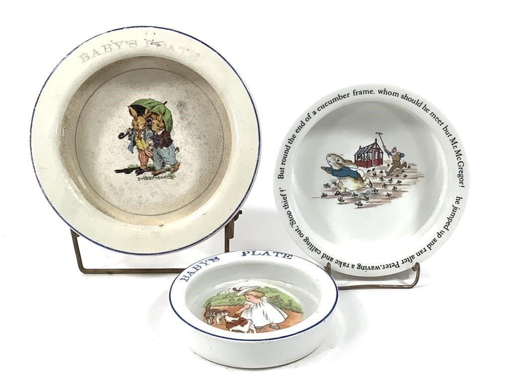 3 Baby Plates Wedgwood Peter Rabbit, Baby Bunting+