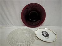 platters in red and clear