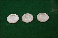 (3) Nice Peace Silver Dollars  1922, 1923