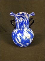 Blue and White Vase With Handles