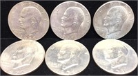 6- 1977 Ike Dollar Coins