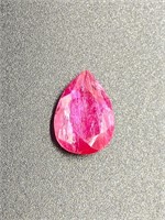 4.10 Carat Pear Cut Red Ruby GIA
