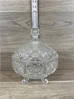 Footed Cut Glass Candy Dish