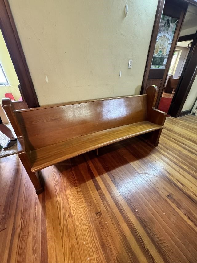 Vintage Wooden Church Pew #11 & #12  82in long