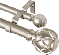 KAMANINA 1 Inch Double Curtain Rods 36 to 72 ''