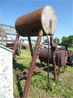 Fuel barrel on tall stand 38" x 60"