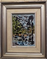 Serge Dupre, Abstractionist Portrait, Oil, Signed