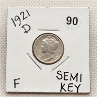 1921-D Mercury Dime Semi Key