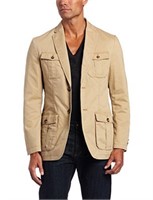 Haggar Men's Life 2 Button Oxford Coat, Khaki, 48