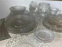 VTG CLEAR CUT GLASS KITCHEN DINNER SET