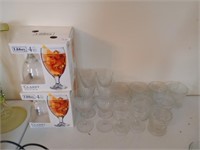 24 piece lot of drinking glasses