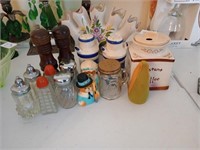 Great group of salt and pepper shakers and more