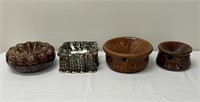 4 Early Stoneware Spittoons