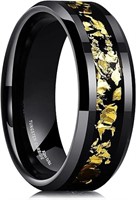 King Will Nature Mens 8mm Black/Silver Tungsten