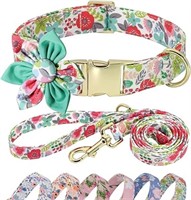 Beirui Cute Girl Dog Collar and Leash Set for
