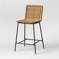 Wasson Woven Metal Leg Counter Height Barstool