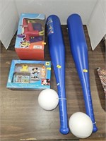 Foam pogo jumper, hickey mouse toy, 2 toy bat and
