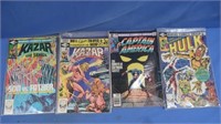 4 Marvel Comics incl Kazar, Hulk, Captain America