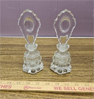Pair of Glass Perfume Bottles w Ground Stoppers