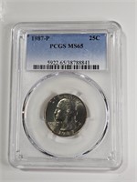 1987 P MS 65 PCGS Washington Quarter