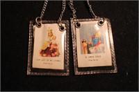 Vintage Religious Scapular on Metal Chain