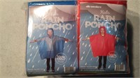 Rain ponchos, 4 kids, 4 adult