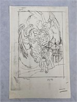 AD&D Frank Signed Sketch Print Unidentified Module